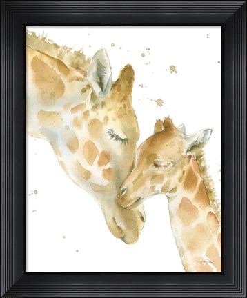 Framed Giraffe Love Print
