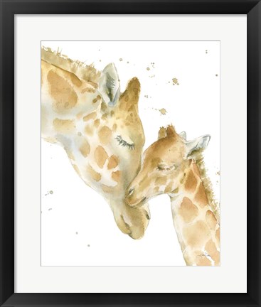 Framed Giraffe Love Print