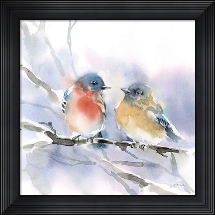 Framed Bluebird Pair Print