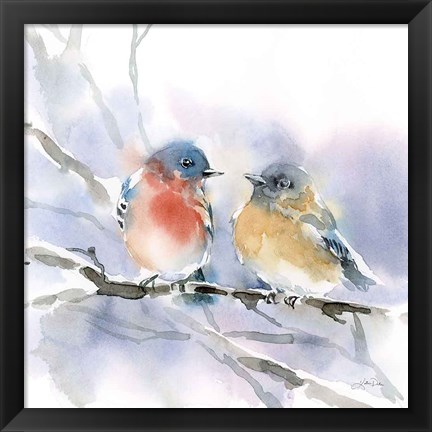 Framed Bluebird Pair Print