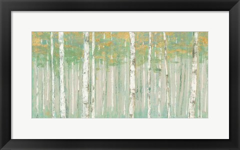 Framed Birchs at Sunrise Gold Crop Print
