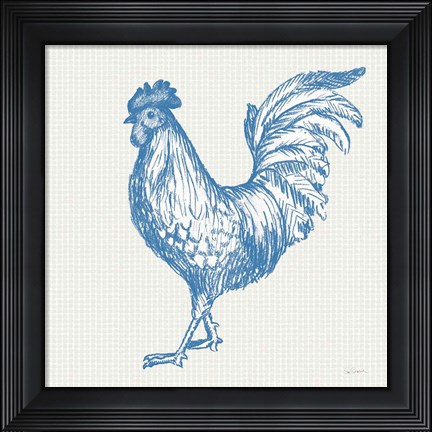 Framed Cottage Rooster IV Print