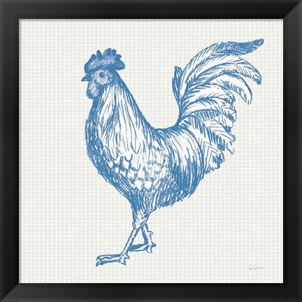 Framed Cottage Rooster IV Print