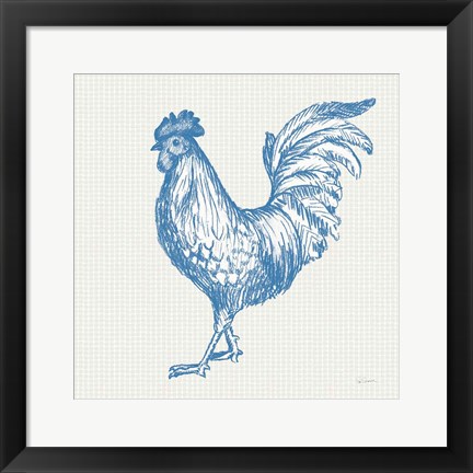 Framed Cottage Rooster IV Print