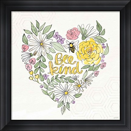 Framed Honeybee Blossoms XI Print