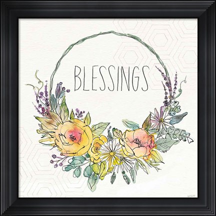 Framed Honeybee Blossoms VIII Print