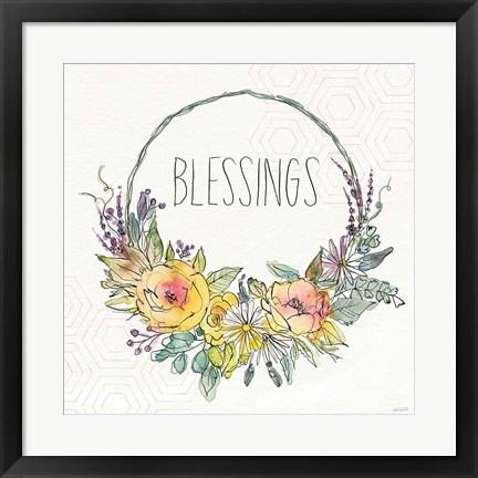 Framed Honeybee Blossoms VIII Print