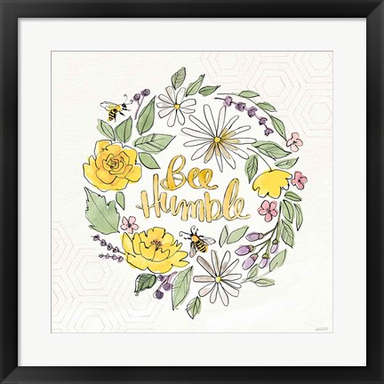 Framed Honeybee Blossoms X Print