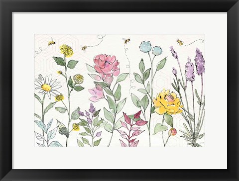 Framed Honeybee Blossoms I Print