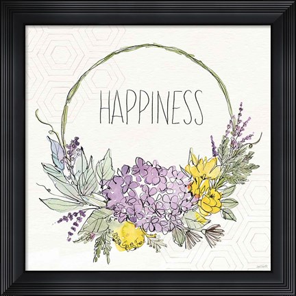 Framed Honeybee Blossoms IX Print