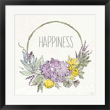 Framed Honeybee Blossoms IX Print