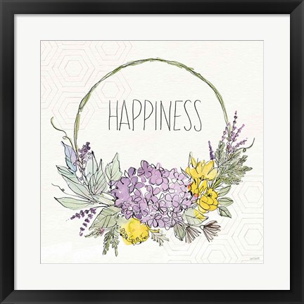 Framed Honeybee Blossoms IX Print