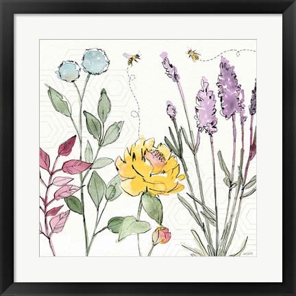 Framed Honeybee Blossoms II Print