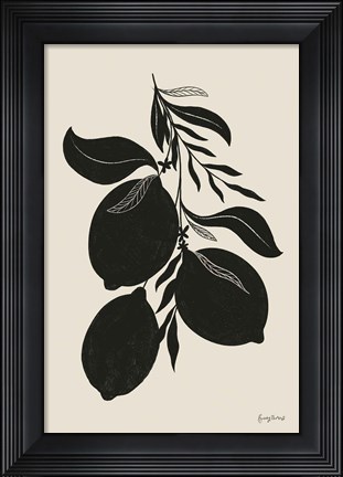 Framed Lemon Silhouette I Print