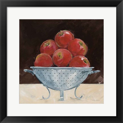 Framed Apples on Brown Print