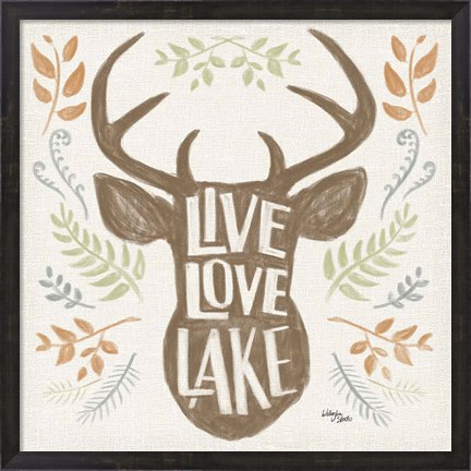 Framed Lake Life III Green Print