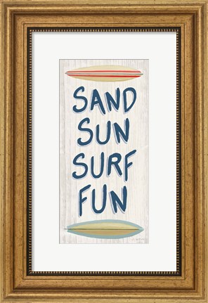 Framed Beach Time V Fun Print