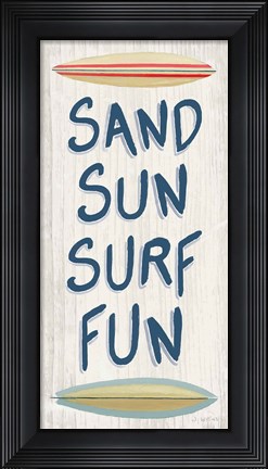 Framed Beach Time V Fun Print