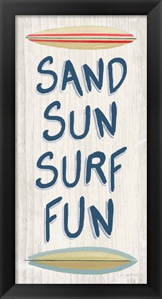 Framed Beach Time V Fun Print