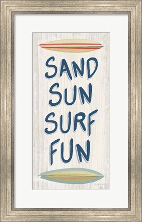 Framed Beach Time V Fun Print