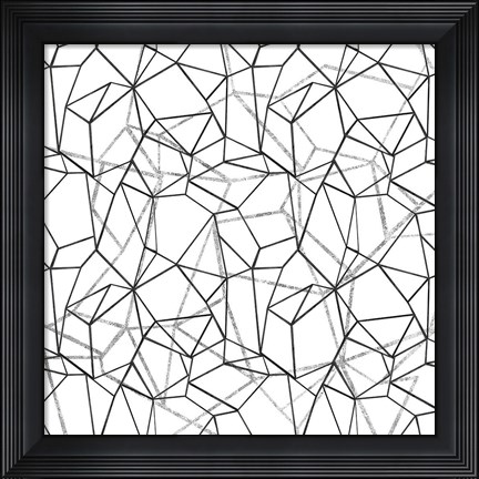 Framed Across Geometrics Silver Crop Print
