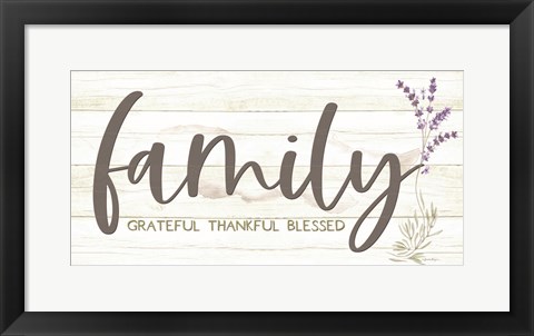 Framed Family - Grateful, Thankful, Blessed Print