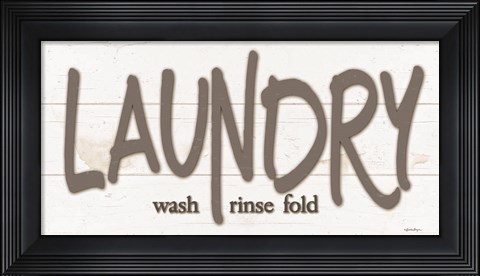 Framed Laundry - Wash, Rinse, Fold Print