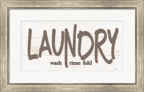 Framed Laundry - Wash, Rinse, Fold Print