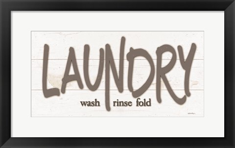 Framed Laundry - Wash, Rinse, Fold Print