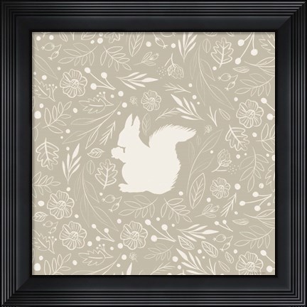 Framed Floral Squirrel Print
