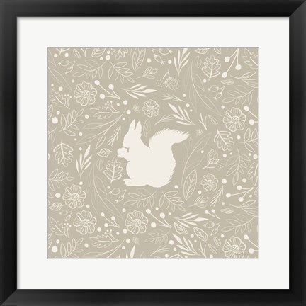 Framed Floral Squirrel Print