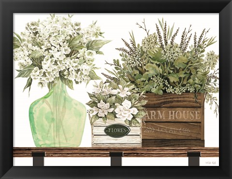 Framed Farm House Florals Print