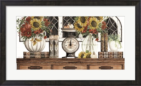 Framed Fall Sunflowers Print