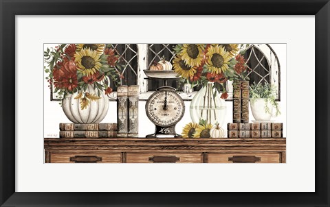 Framed Fall Sunflowers Print