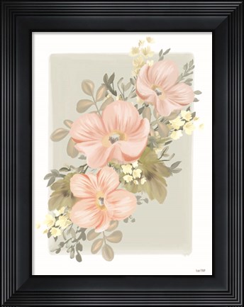 Framed Pink Poppy Sprig Print