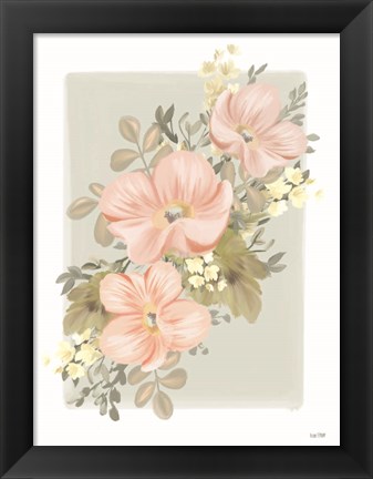 Framed Pink Poppy Sprig Print