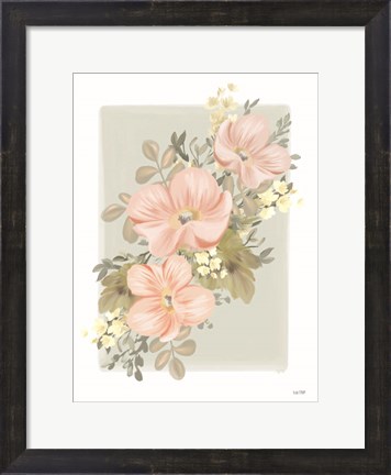 Framed Pink Poppy Sprig Print