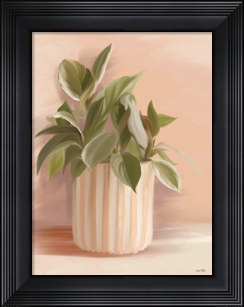 Framed Striped Bohemian Plant I Print