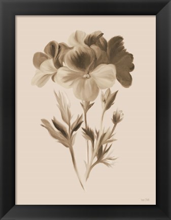 Framed Sepia Botanical I Print