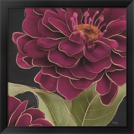 Framed Burgundy Floral 1 Print