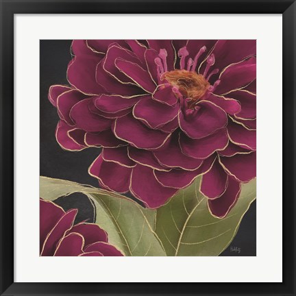 Framed Burgundy Floral 1 Print