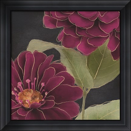 Framed Burgundy Floral 2 Print