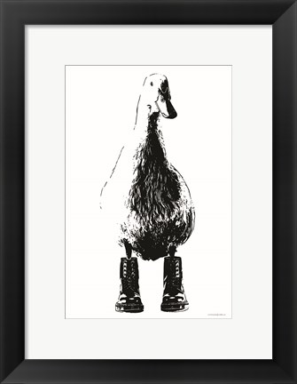 Framed Duck in Docs Print