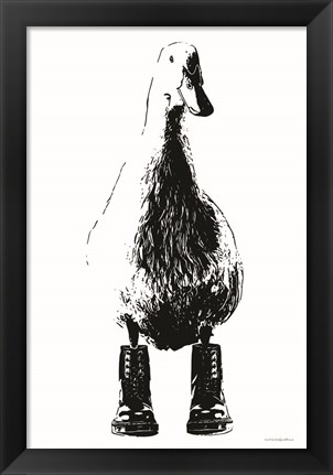 Framed Duck in Docs Print