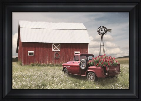Framed Little Red Barn Print
