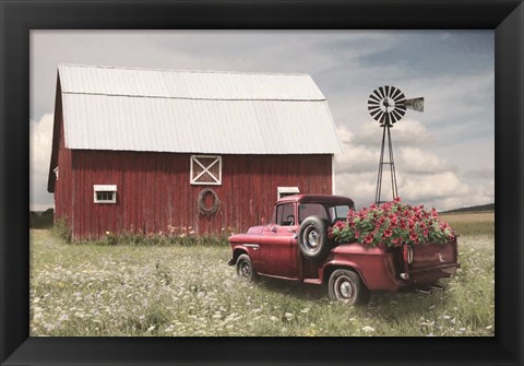 Framed Little Red Barn Print