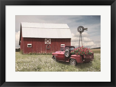 Framed Little Red Barn Print