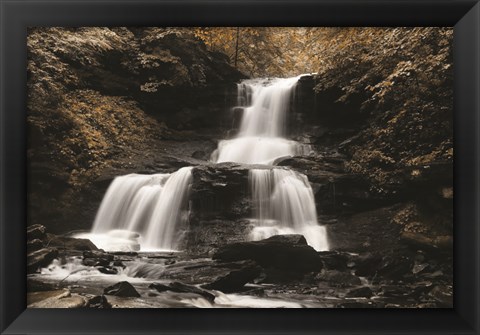 Framed Golden Waterfall II Print