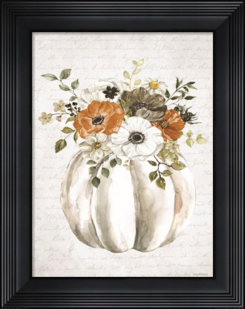Framed Pumpkin Floral Print