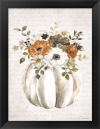 Framed Pumpkin Floral Print